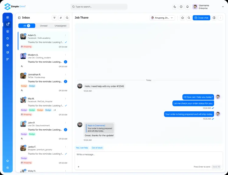 ZimpleOmni unified inbox